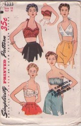 4333 1953 VARIETY OF BRA TOPS STRAPS OR NOT PATTERN 20 38''